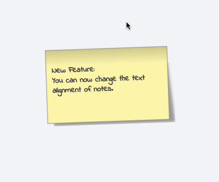 Left, Right and center alignment of note content.